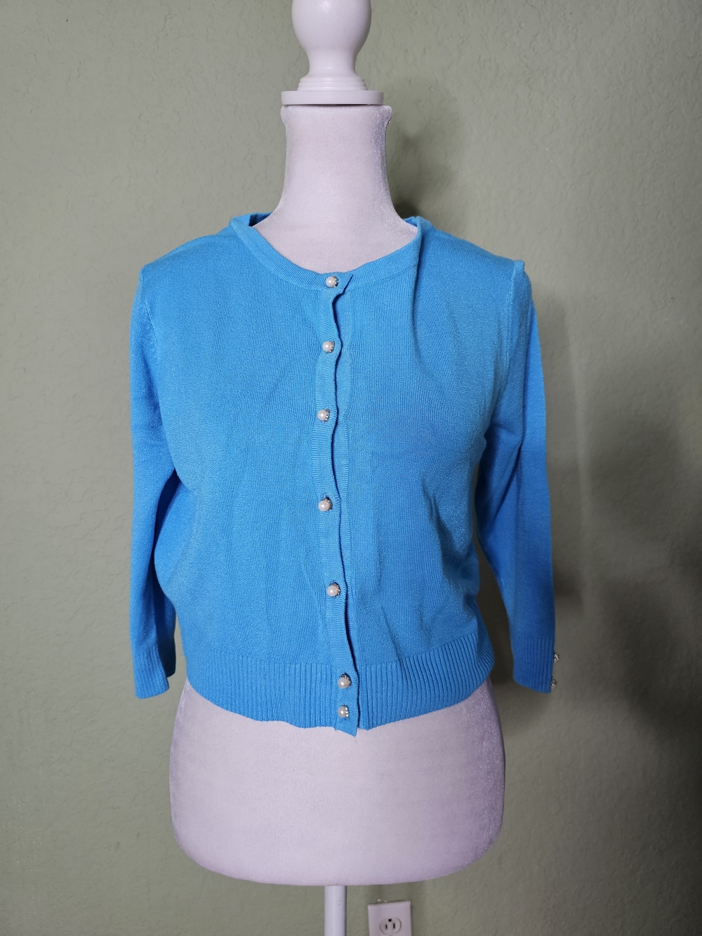 Voodoo Vixen Bright Turquoise Button-Front Cardigan